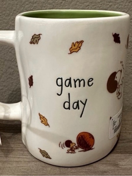 Other - Rae Dunn Game Day Ceramic Mug - White with Green Interior